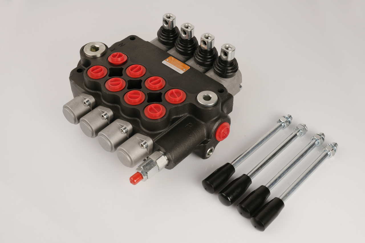 Гідророзподілювач 4P80A1A1A1A1GKZ1-20 моноблочний 4-секційний ручний, Pmax 250 Бар, Qmax 80 л/хв