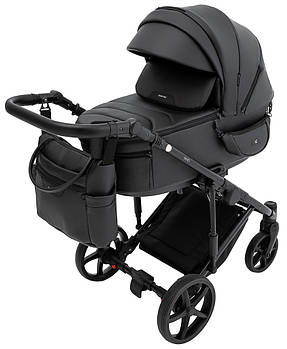 Коляска універсальна 2в1 Adamex Zico Eco (сумка, кошик, чохол на ніжки) Чорна