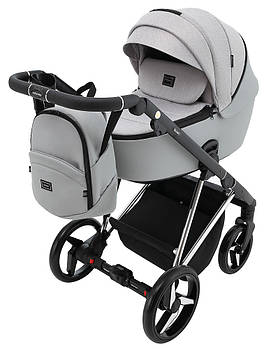 Коляска універсальна 2в1 Adamex Blanc Special Edition (москітна сітка, сумка, кошик, дощовик) Сіра