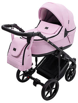 Коляска універсальна 2в1 Adamex Locco Eco (рюкзак, кошик, підсклянник, москітна сітка, дощовик) Рожева