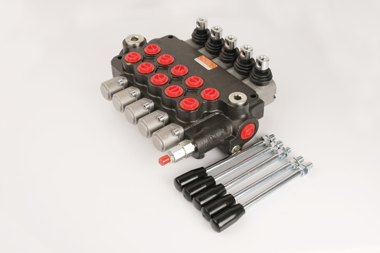 Гідророзподілювач 5P80A1A1A1A1A1GКZ1-20 моноблочний 5-ти секційний ручний, Pmax 250 Бар, Qmax 80 л/хв