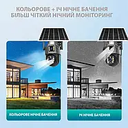 Вулична IP камера відеоспостереження із сонячною панеллю та двома об'єктивами HM-V35 4G Камера відеоспостереження 8Мп, фото 3