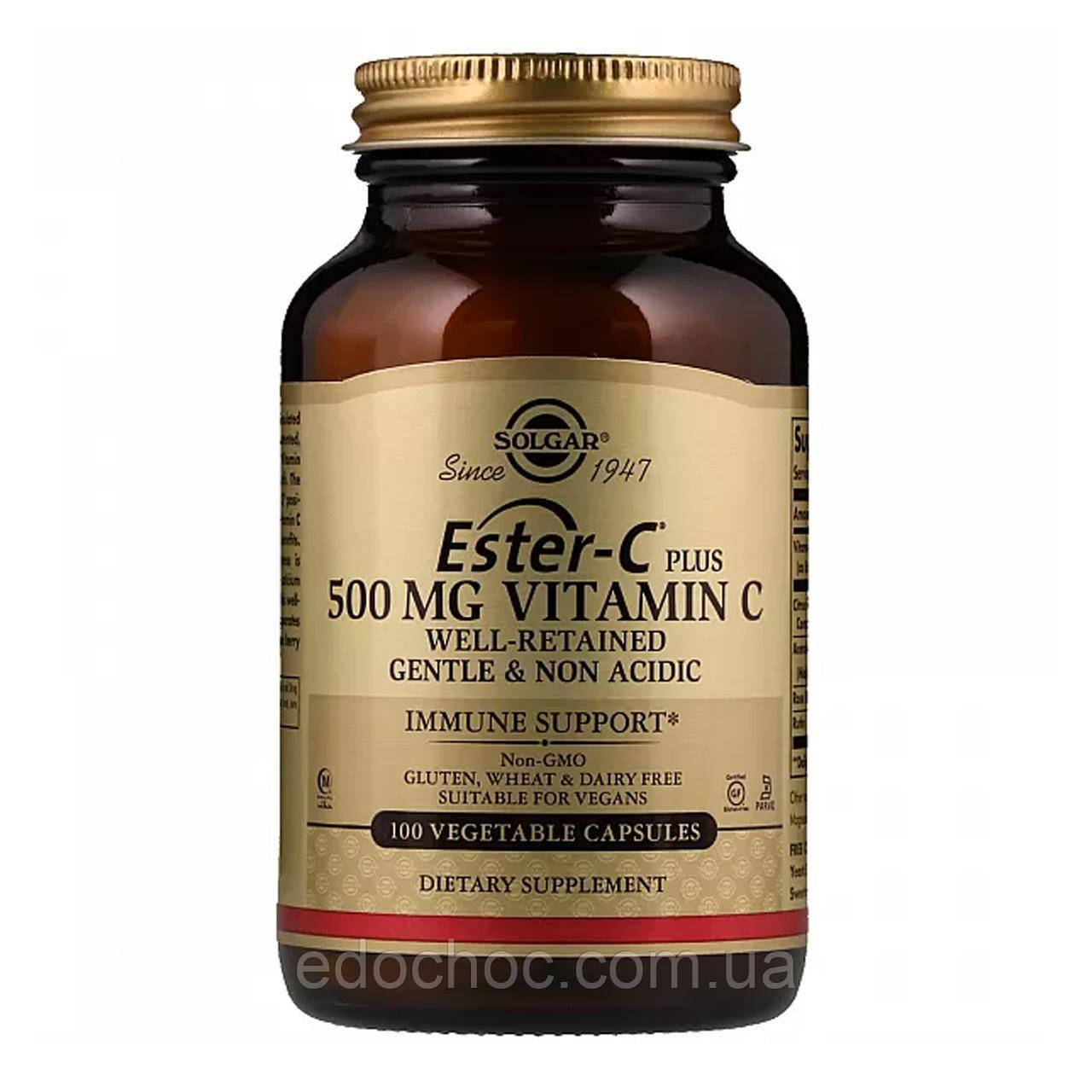 Вітамін C складноефірний (Ester-C Plus) 500 мг 100 капсул SOL-01039, фото 1