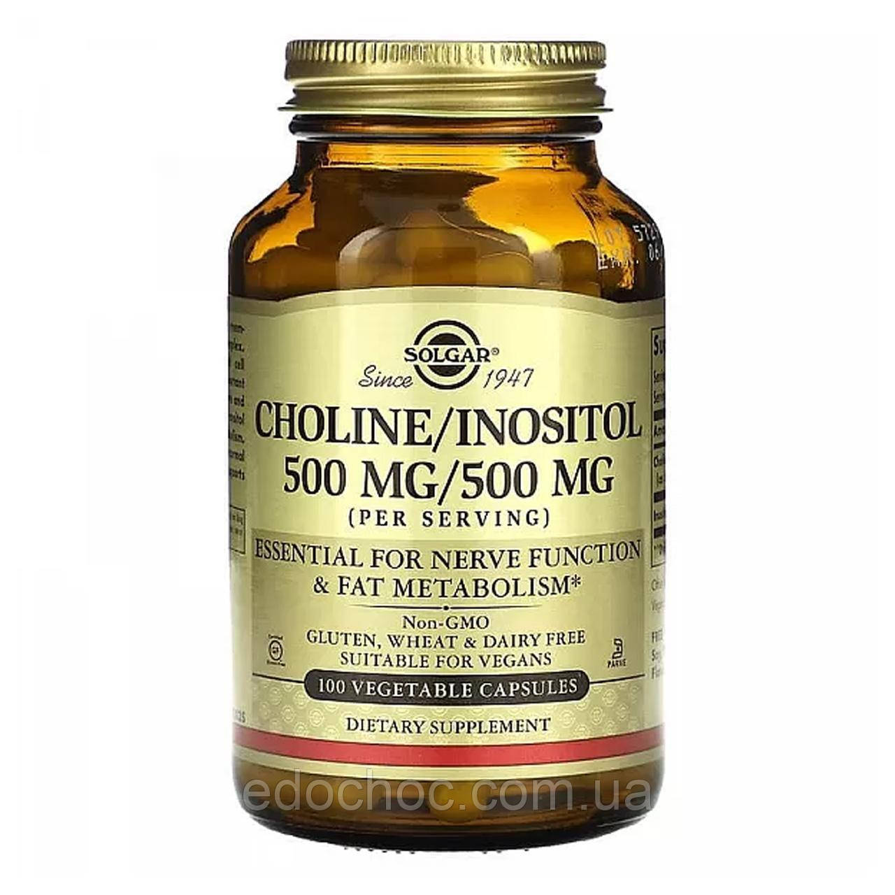 Холін та Інозитол (Choline/Inositol) 250 мг/250 мг 100 капсул SOL-00850