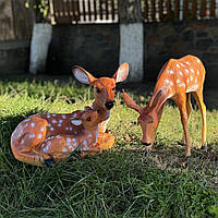 Комплект садових фігур Сім'я косуль, садові фігури з полістоуну, садово-паркові фігурки і скульптури