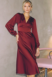 Модна красива стильна сукня з шовка Армані з пишним рукавом