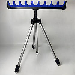 Підставка тринога регульована на 9 вудилищ Weida 0-08 з гачком для казанка