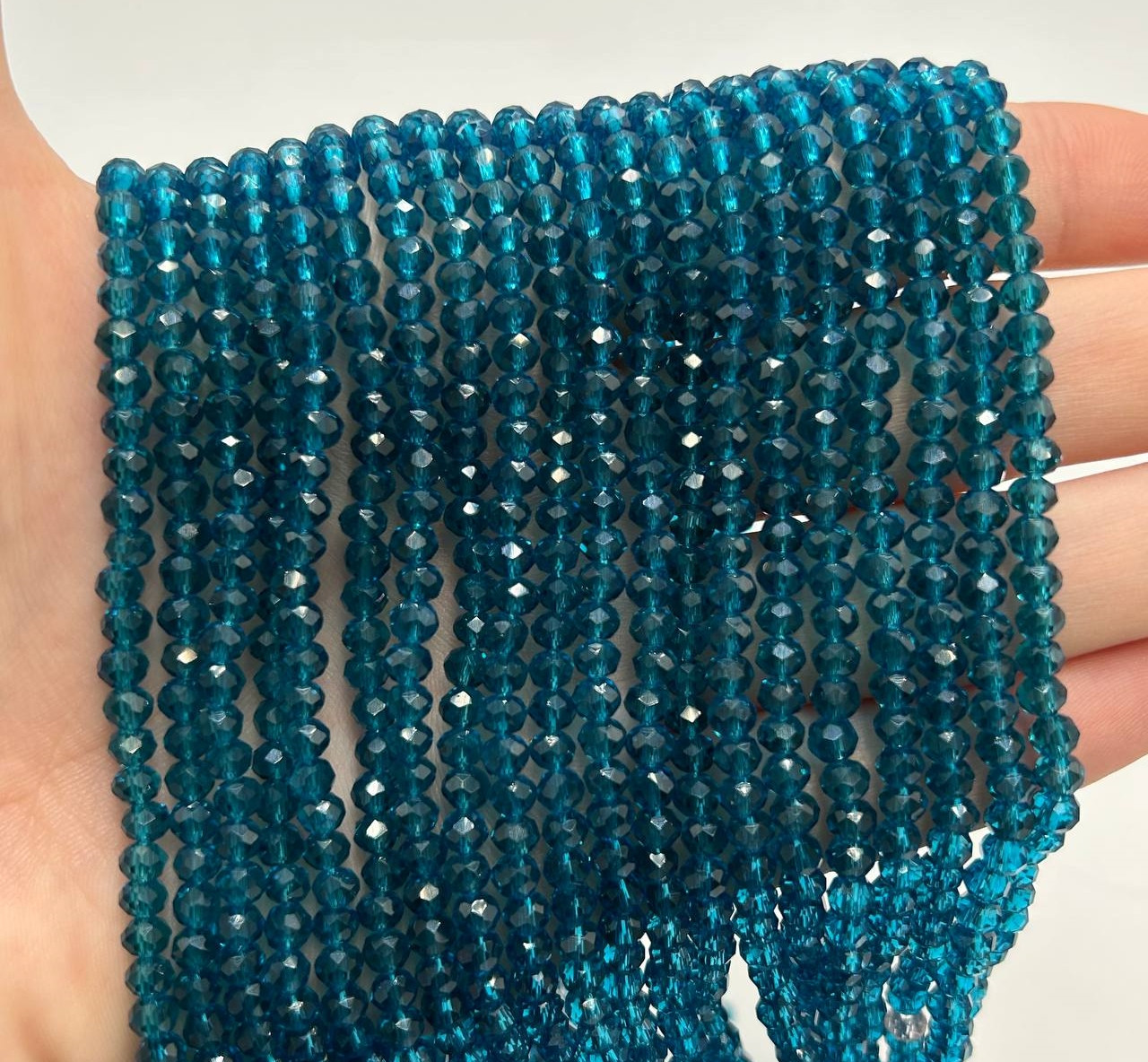 Намистини рондель / 4х3мм / К-сть: 100-115 шт / Прозорий / Морський №69, фото 1