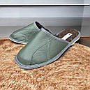 Шкіряні чоловічі капці на хутрі 444-42, фото 2