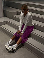 Женская длинная юбка с паетками, 42/46, 110см, серебро, синий, фиолет, красный, на резинке