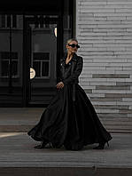 Женская пышная длинная юбка, 42, 44, черная белая, с подкладкой