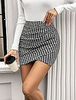 Женская стильная юбка, 42/44, 44/46, черно-белая