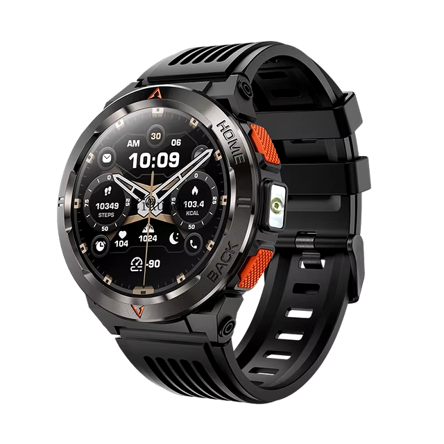 Смарт годинник Lemfo TrailBlaze KE5, IP68, батарея 530 мАг, ліхтар, компас, барометр.