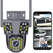 Вулична IP камера відеоспостереження з трьома об'єктивами та віддаленим доступом TC29 Камера відеоспостереження 9Мп, фото 3