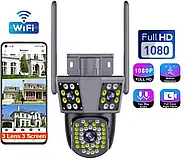 Вулична IP камера відеоспостереження з трьома об'єктивами та віддаленим доступом TC29 Камера відеоспостереження 9Мп, фото 4