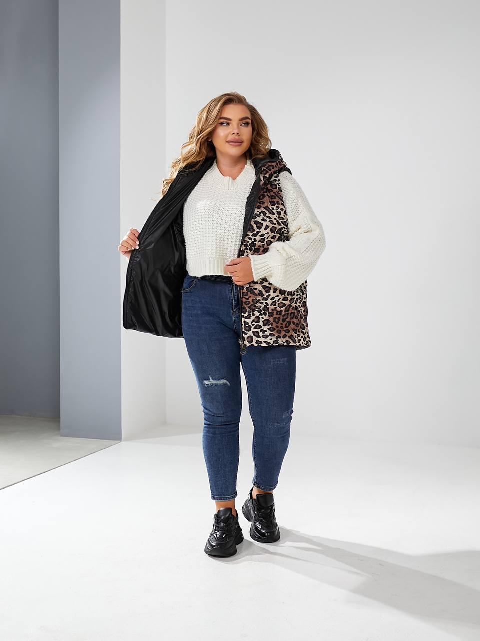Жилетка з леопардовим принтом