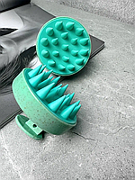 Масажна щітка для миття голови бірюзова