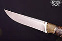 Ніж ручної роботи «Карелія» 135х28х4мм з нержавіючої сталі та руків'ям з карельської берези, фото 3