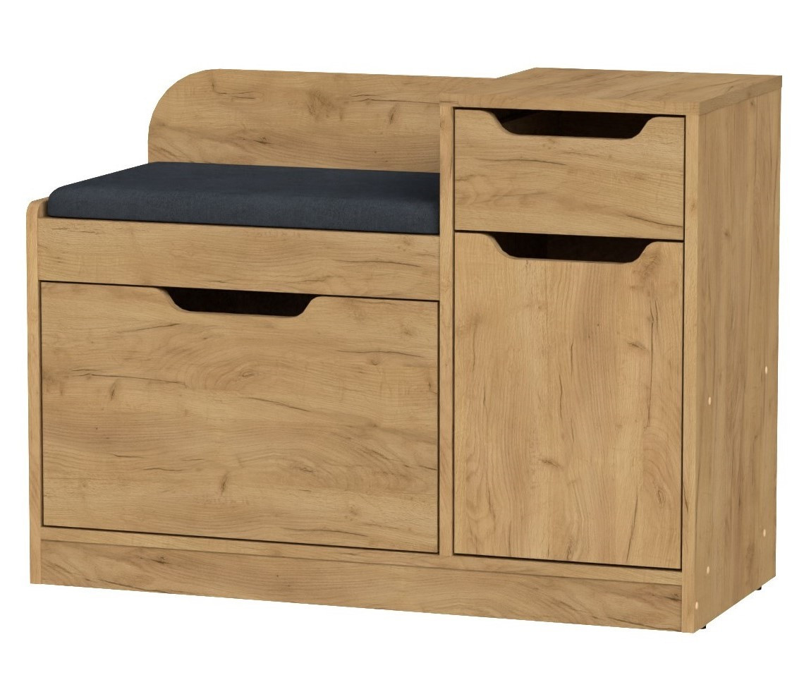 Тумба під взуття ТО-12 Дуб крафт золотий Компаніт (90х38х66 см), фото 1