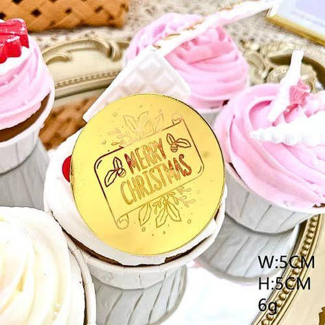 Торцевий  топер з написом  "Merry Christmas" d 50 см., фото 1