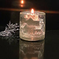 Декоративна новорічна гелева свічка Чародійка 8502-8 циліндр Кришталевий замок