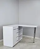 Компактний манікюрний столик з ящиками та полицями стіл для майстра манікюру зі складною стільницею М134, фото 2