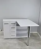 Компактний манікюрний столик з ящиками та полицями стіл для майстра манікюру зі складною стільницею М134, фото 3