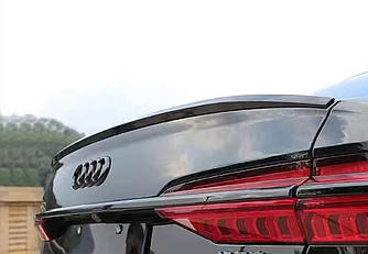 Спойлер Audi A6 C8 тюнінг сабля на багажник стиль S6 (чорний глянець)