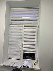 Ролети тканинні день-ніч SB-12 білосніжного кольору з фіксацією