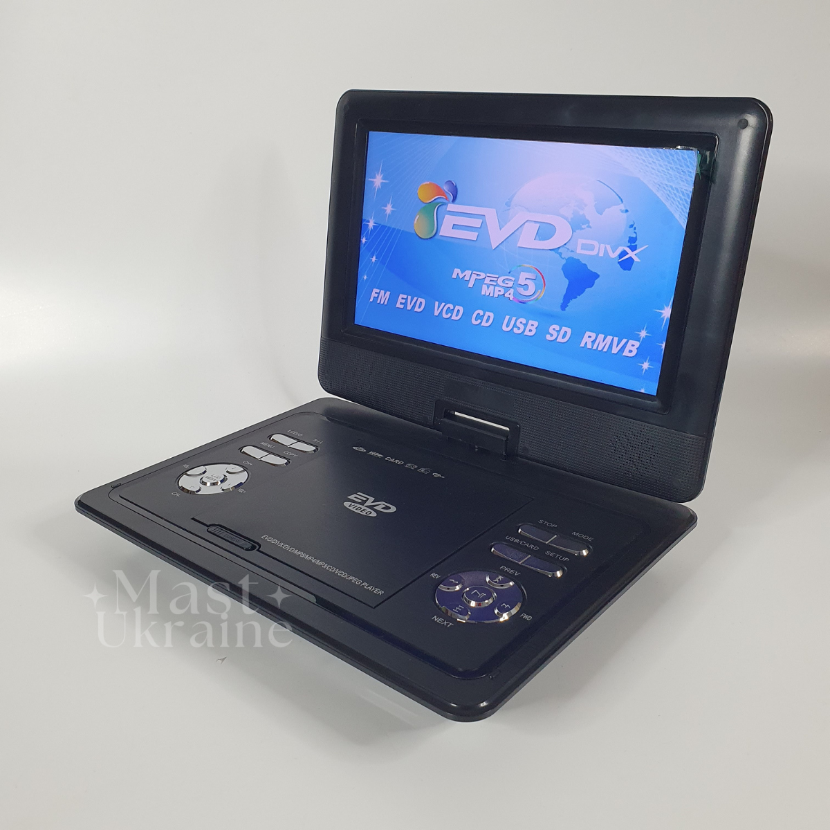 Портативний DVD плеєр (Portable DVD) 13,8" з FM-тюнером, USB-портом та можливістю під'єднання до телевізора-DVD-13