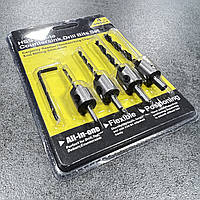 Набор сверл по дереву с зенкером 4шт