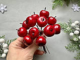 Новорічні яблучка глянець червоного кольору 2,3 см, 12 шт /уп., фото 7