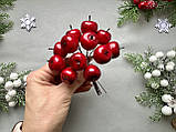 Новорічні яблучка глянець червоного кольору 2,3 см, 12 шт /уп., фото 5