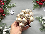 Новорічні яблучка перламутр кремового кольору 12 шт /уп., фото 7