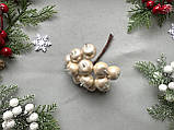Новорічні яблучка перламутр кремового кольору 12 шт /уп., фото 9
