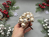 Новорічні яблучка перламутр кремового кольору 12 шт /уп., фото 4