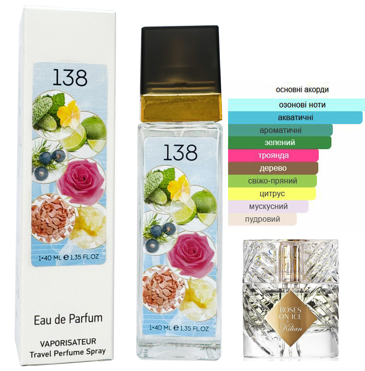 Парфум жіночій №138 за мотивами Kilian Paris Roses On Ice ( Кіліан Париж Розес он Айс ) 40 мл, фото 1