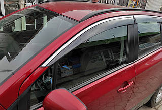 Дефлектори вікон з хромом молдингом (вітровики) Suzuki SX4 S-cross 2013-2022 (Uncle/Тайван)