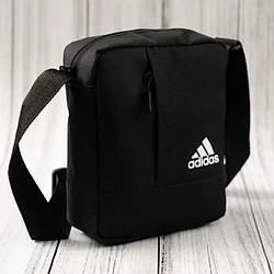 Чоловіча чорна сумка барсетка Adidas через плече Адідас месенджер