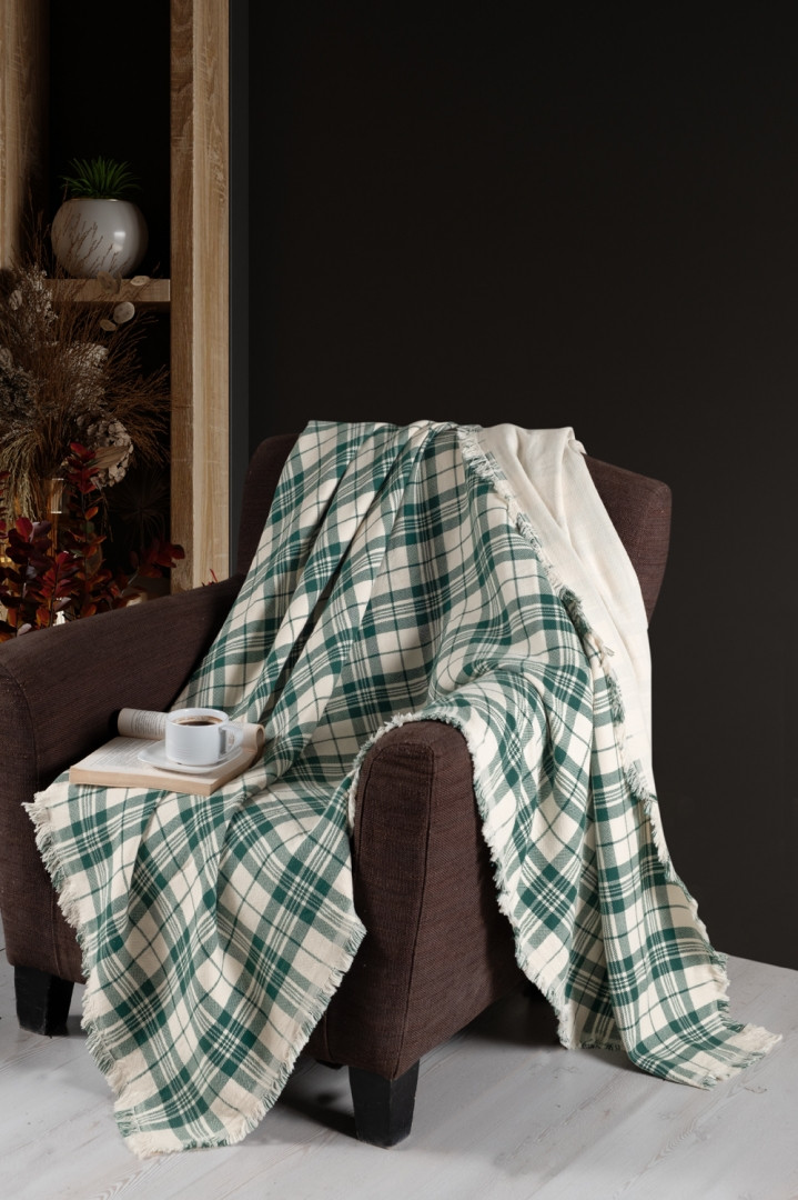 Плед First Choice 240×220 см. Ruma Plaid Green, фото 1