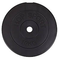 Блин для штанги 10 кг битумный диск на штангу гриф, посадочный диаметр 30 мм