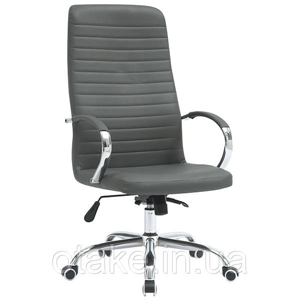 Крісло Fernando хром НВ, механізм Anifix, шкірзам сірий, фото 1