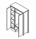 Шафа для одягу SZF3D2S з ЛДСП Каріна Попелястий / Антрацит Gerbor, фото 3