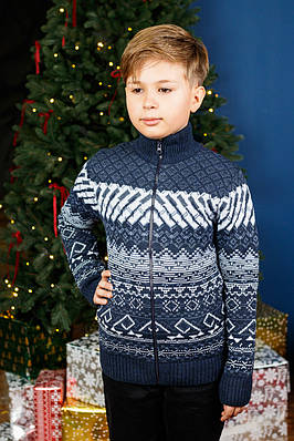 Кофта для підлітка 7-13 років FIVE теплий стійка, Синій, 152