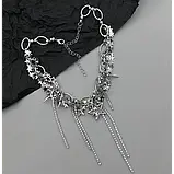 Чокер металевий багатошаровий кольє з зірками у корейському стилі Y2K біжутерія Fashion Jewerly сріблястий, фото 4