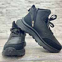 Черевики зимові чорні утеплені штучним хутром b-521