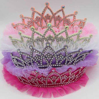 Обруч на голову "Корона ажурна зі стразами" 640-3 G-Rich