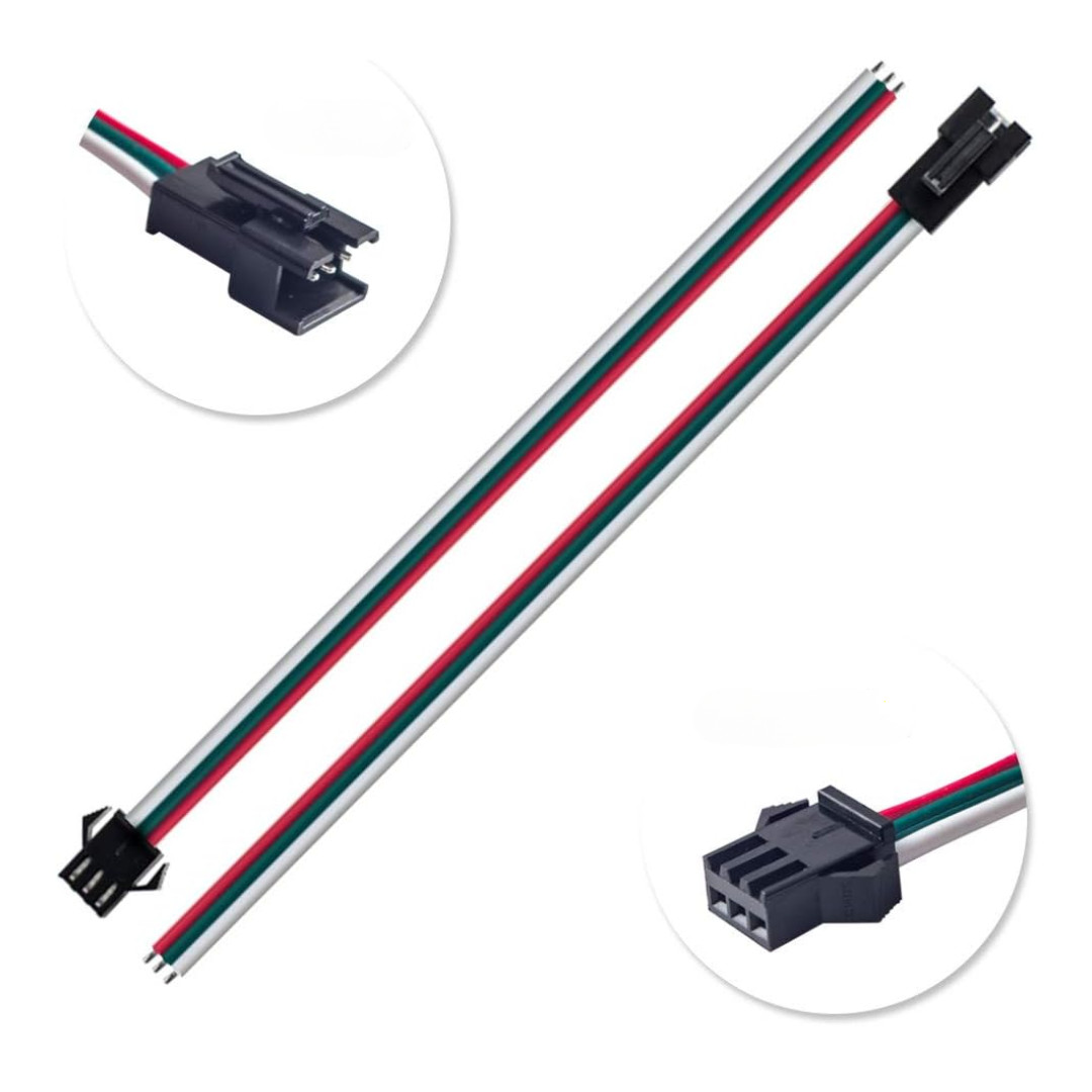 Комплект JST конектор 3pin (2 jack) з кабелем тато + мама