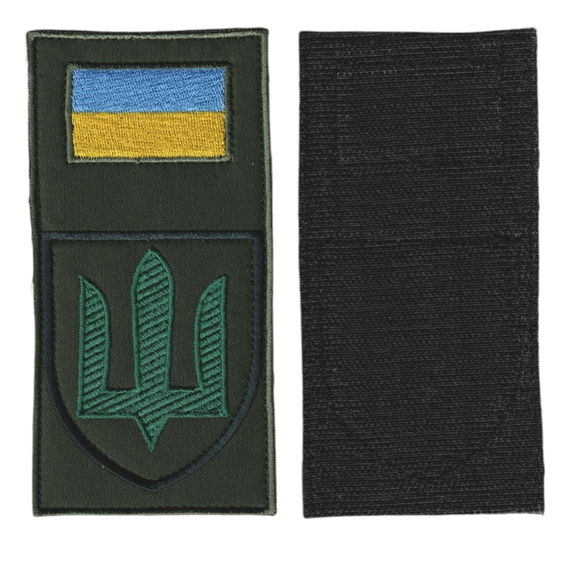 Шеврон військовий / армійський, тризуб ДССТ, олива, 14 см * 7 см