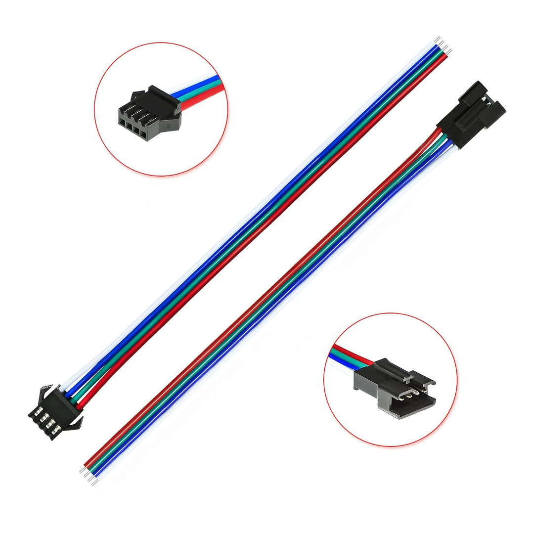Комплект JST конектор 4pin з кабелем тато + мама для адресованої стрічки WS2813 WS2815